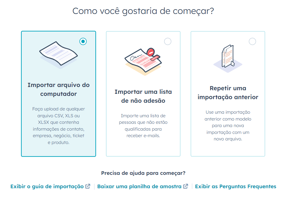 Como importar uma base de dados para a plataforma HubSpot